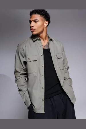 ASOS Cotton overshirt in khaki