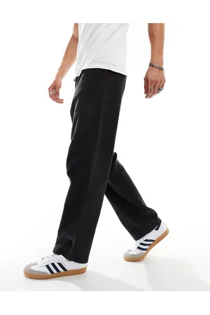 ASOS Baggy fit corduroy pants in charcoal