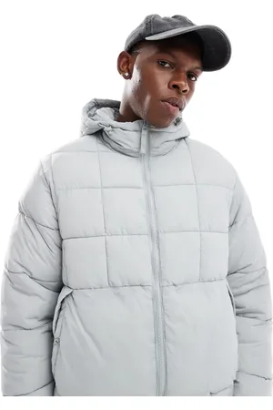 Pull&Bear Lightweight puffer jacket with hood in ice