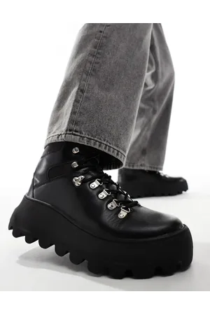 ASOS Lace up hiker boot in with chunky sole