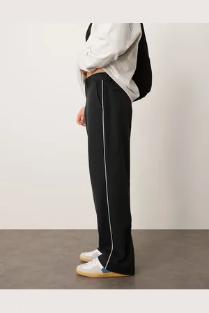 ASOS Smart wide leg pants with side piping in