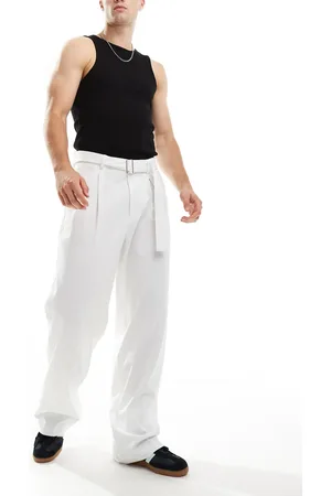 ASOS Smart wide leg pants with belt detail in