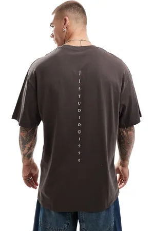 JACK & JONES Oversized studio back print t-shirt in chocolate