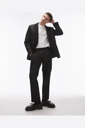 Topman Relaxed mixed fabric suit jacket in