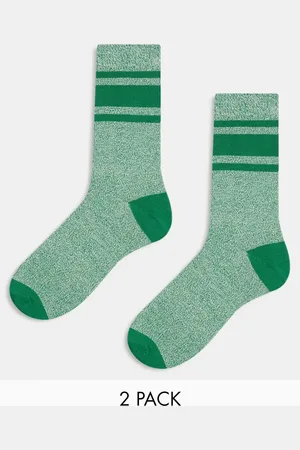 ASOS 2 pack striped socks in green