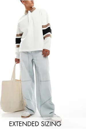ASOS Super baggy jeans with panels in light wash
