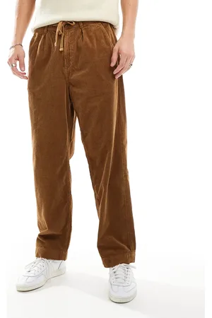 Ralph Lauren Easy pleated straight leg corduroy pants in tan