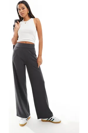 JDY Wide leg tailored pants in charcoal - part of a set
