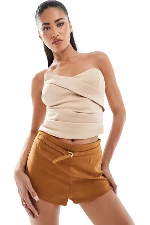 ASOS Structured scuba corset top in stone