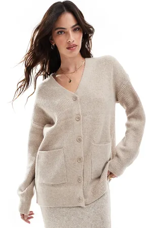 VILA Longline cardigan in cream