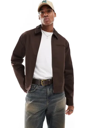ASOS Oversized harrington jacket with cord collar in