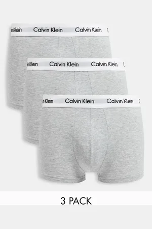 Calvin Klein Cotton Stretch 3 pack low rise boxer briefs with logo waistband in