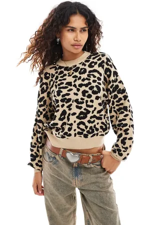 Noisy May Knitted sweater in leopard