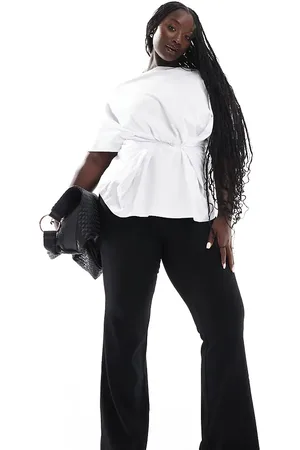 ONLY High waist ribbed flared pants in