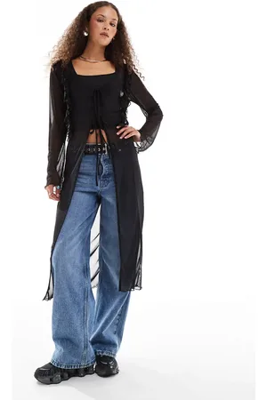 Noisy May Tie front maxi cardigan in