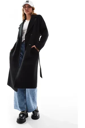 Stradivarius Wool look jacket with tie waist in