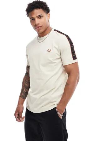 Fred Perry Contrast taped T-shirt in light beige