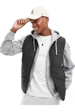 Only & Sons Onion quilted vest in dark