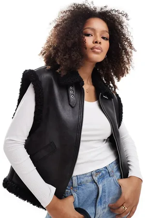 ASOS Shearling bomber vest in