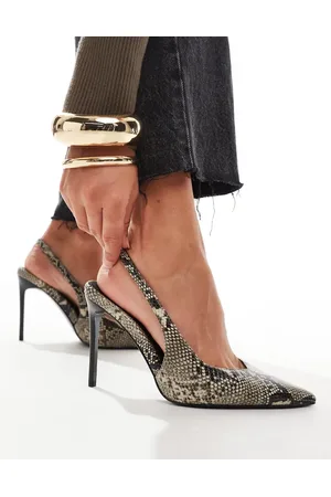 ASOS Panther pointed slingback high heeled pumps in snake
