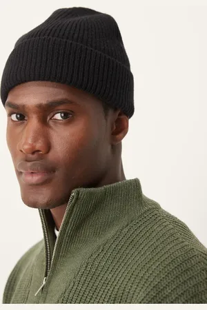 ASOS Lambswool fisherman ribbed beanie in