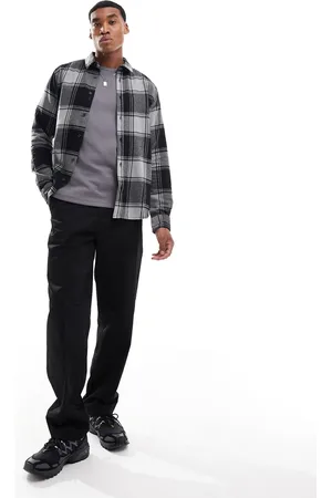 Only & Sons Buffalo check shirt in and gray