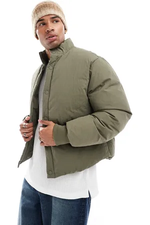 ASOS Puffer jacket with concealed pockets and rib cuffs in