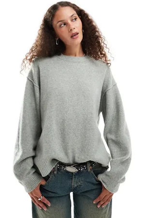 Weekday Funda wool blend sweater in sage melange