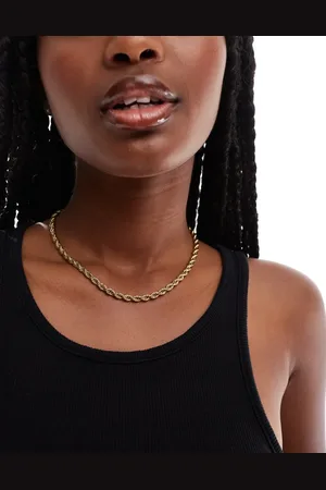 ASOS Waterproof stainless steel necklace with twist chain in tone