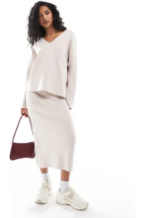 Object Structured V-neck sweater in silver