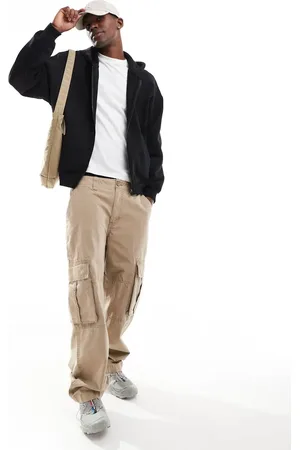 Only & Sons Oversized zip up hoodie in black