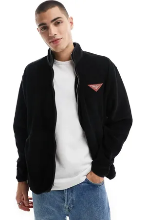 ASOS Oversized fleece sweatshirt with funnel neck in print