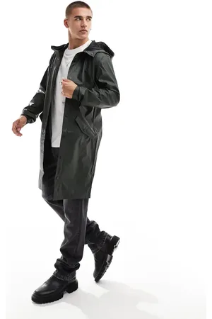 JACK & JONES Rubberized raincoat in khaki