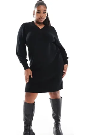 ONLY V-neck knit mini dress in