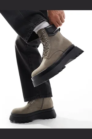 ASOS Lace up worker boots in with chunky sole