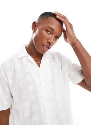 Only & Sons Camp collar shirt with embroidery detail in