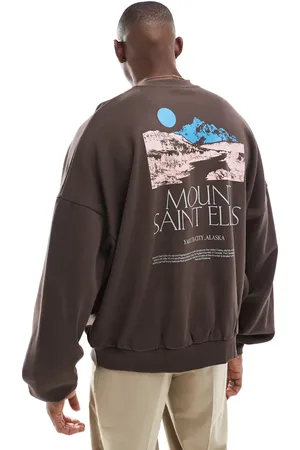 ASOS Extreme oversized sweatshirt with mountain print in