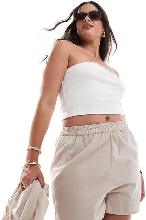 Esmée Esmee Exclusive Curve textured beach short in oat - part of a set