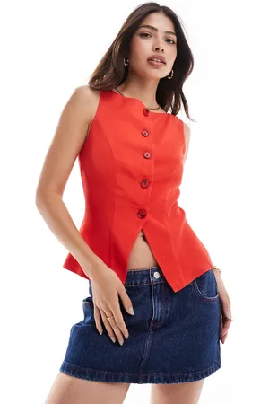 ASOS Linen blend longline vest in