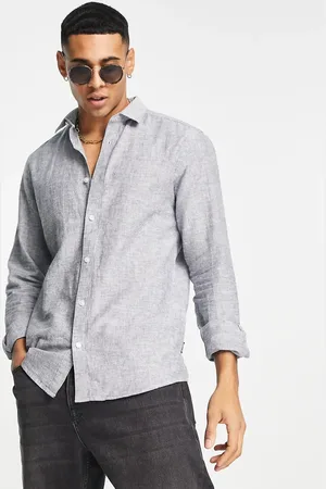 Only & Sons Linen mix shirt in light blue