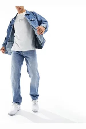 Only & Sons Edge straight fit jeans in mid wash