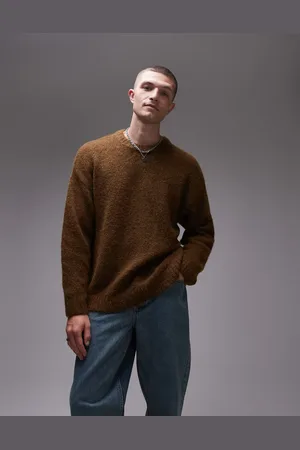 Topman Relaxed fit sweater in brown