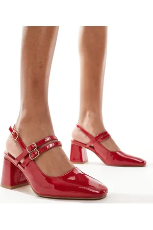 London Rebel Talia slingback mid block heel in