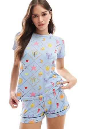 Chelsea Peers Mosiac print tee and short set in