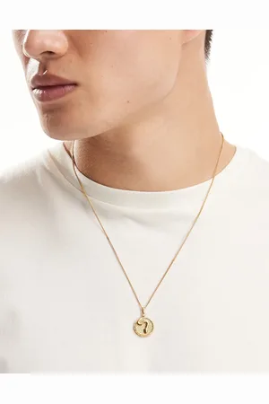 LOST SOULS Stainless steel snake disc pendant necklace in 18k plated