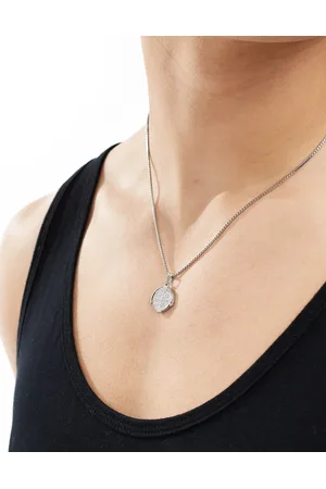 LOST SOULS Engraved coin pendant necklace in stainless steel