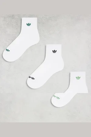 adidas Unisex Trefoil 2.0 3 pack high quarter socks in and green