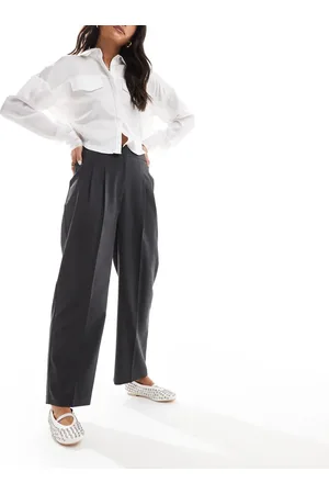 ASOS Tailored barrel pants in charcoal