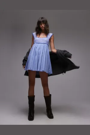 Free People Lace edge mini dress in baby