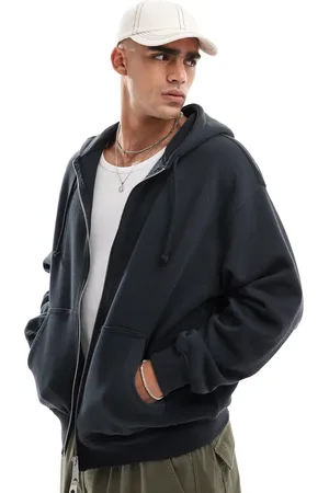 Cotton On Cotton On box fit zip up hoodie in washed